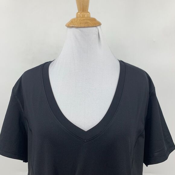 Copper Fit Thermal Shirt Womens XXL Black V Neck Live Limitless Short Sleeve - Picture 3 of 12